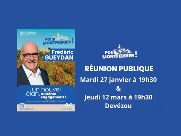 Date des réunions publiques de Frédéric GUEYDAN en 2026